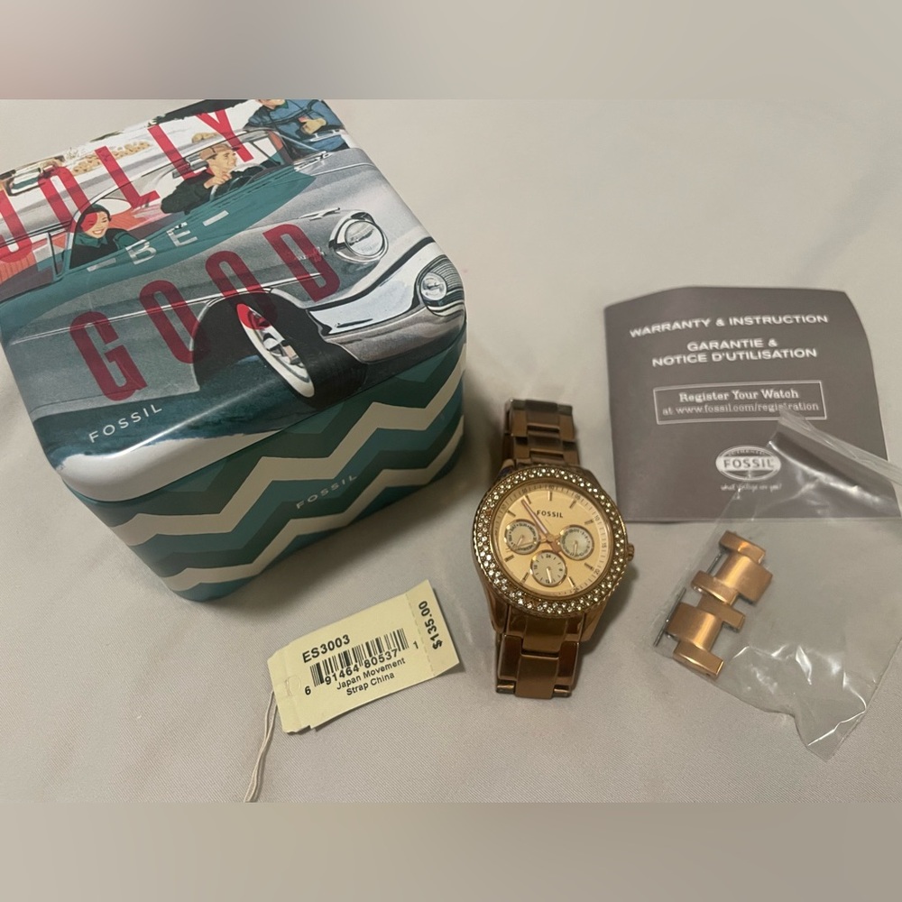 Fossil Rose Gold Women’s Watch with Crystal Accents - Picture 7 of 8